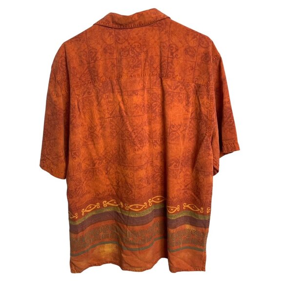 The Territory Ahead Mens Large Short Sleeve Button Up Tribal Colorful Aztec - Picture 7 of 7